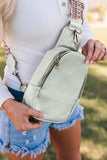 Faux Leather Zipped Crossbody Chest Bag