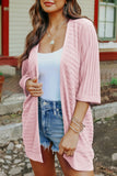 Ribbed Open Front Knit Cardigan