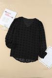 Swiss Dot Bubble Sleeve Blouse