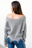 Tainted Love Cotton Distressed Sweater