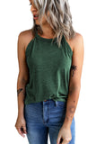 Solid Color Crew Neck Tank Top