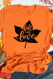 Orange Fall In Lover Mapel Graphic T Shirt