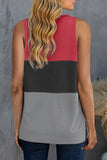 Color Block Crew Neck Tank Top