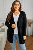 Front Pocket and Buttons Closure Cardigan