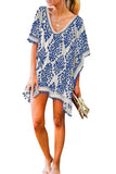 Floral Print Tassel Hem Beach Cover up