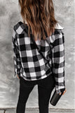 Plaid Print Fleece Button Jacket