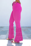 Fringe High Waist Flare Pants