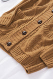 Front Pocket and Buttons Closure Cardigan