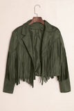 Cropped Fringe Faux Suede Jacket