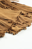 Western High Waist Fringe Flare Pants