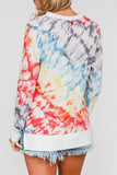 High Low Hem Tie-dye Print Top with Slits