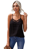 Lacy V Neck Swiss Dot Tank