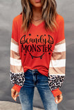 Candy MONSTER Color Block Waffle Knit Long Sleeve Top