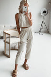 Crop Tank and Pants Lounge Set