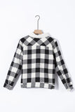 Plaid Print Fleece Button Jacket