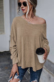 Tie Plunging Back Dolman Sleeve Oversize Top