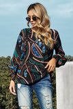 Printed Lantern Sleeve Top