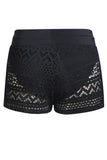 Lace Shorts Attached Swim Bottom