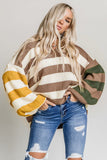 Stripe Oversized V Neck Striped Sweater