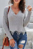 Tainted Love Cotton Distressed Sweater