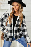 Plaid Print Fleece Button Jacket