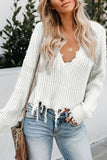 Tainted Love Cotton Distressed Sweater