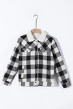 Plaid Print Fleece Button Jacket