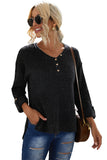 Buttoned Drop Shoulder Knitted Sweater