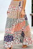 Boho Print Tie-Up Waist Long Maxi Skirt