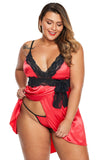 Lace V Neckline Plus Size Babydoll