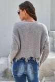 Tainted Love Cotton Distressed Sweater