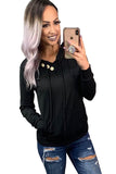 Asymmetric Buttoned Detail Hoodie