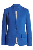 Notch Collar Long Sleeve Shoulder Pad Blazer