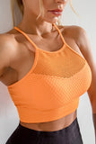 Mesh Splicing Textured Active Sports Bra