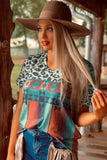 Serape Print V Neck T-shirt