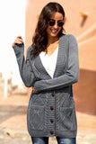 Front Pocket and Buttons Closure Cardigan