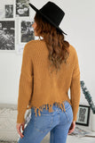 Tainted Love Cotton Distressed Sweater