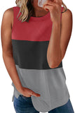 Color Block Crew Neck Tank Top