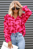 Ruffled Floral Print Blouse