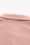 Pocketed Button Ribbed Textured Shacket