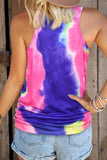 Tie Dye Leopard Pocket Splicing Tank