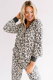 Leopard Printed Button Lounge Set