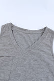 V Neck Racerback Tank Top with Pocket