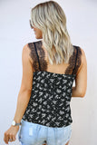 Floral Lace Shoulder Tank Top