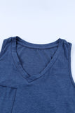 V Neck Racerback Tank Top with Pocket