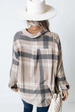 High Low Brushed Plaid Oversize Shirt