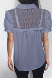 Lace Patchwork Short Sleeve Shirt