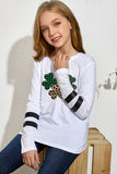 St Patrick Plaid Leopard Clover Print Girl's Top