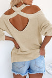 Cool Breeze Cotton Cold Shoulder Sweater