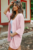 Ribbed Open Front Knit Cardigan